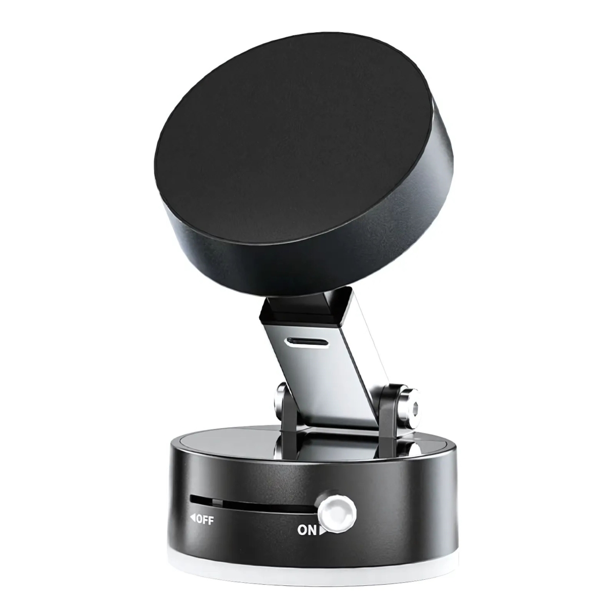 KNR-E-1029-BLK Magnetic Phone Mount 360 Deg Adjustable Suction Holder for Car, Gym & Flat Surfaces - Black