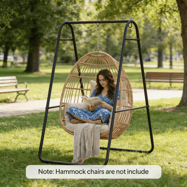 D01027HE52A Steel Hammock Chair Stand - Black
