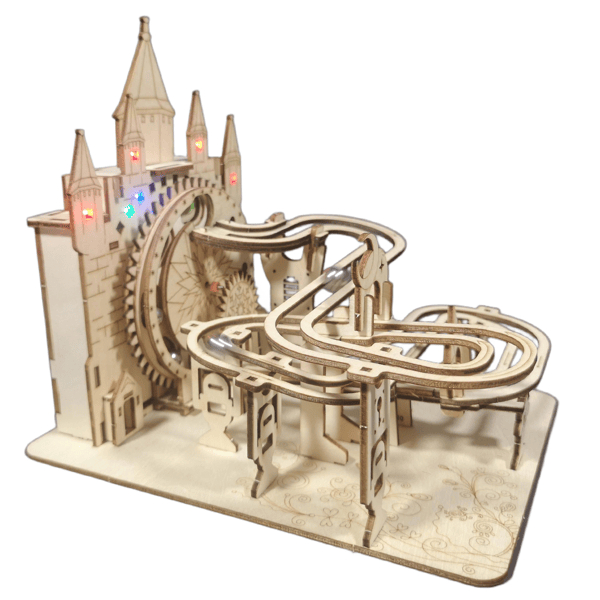 D01027RNE36 Electric 3D Wooden Puzzles Marble Run Model Kits Brain Teaser Puzzle DIY handmade Christmas Gift without Battery