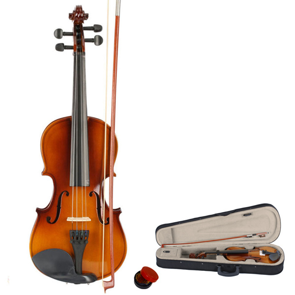 D0102HGVCYA 0.75 Size Acoustic Violin Case - Bow Rosin, Natural