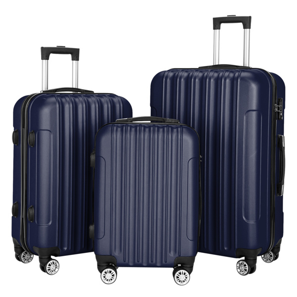 D0102HGWW2W 3-in-1 Multifunctional Large Capacity Traveling Storage Suitcase Luggage Set - Navy Blue