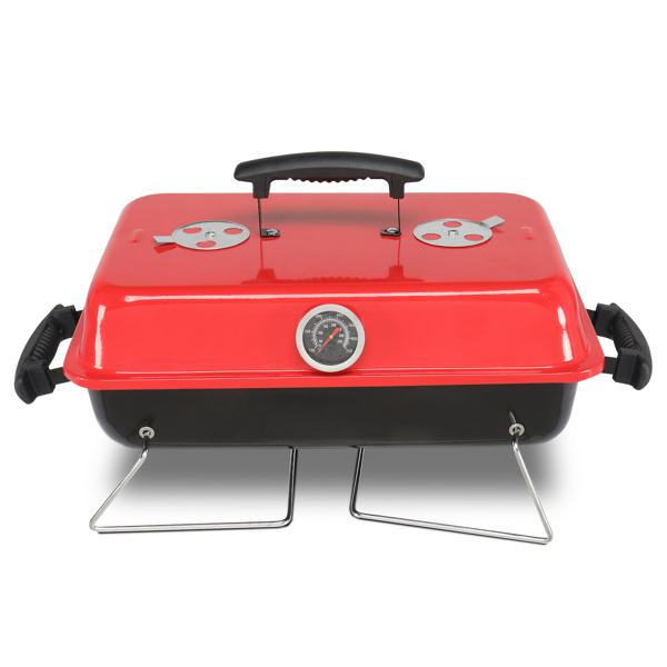 D0102HQEKKG Portable Charcoal Grill, Tabletop Outdoor Barbecue Smoker, Small BBQ Grill for Outdoor Cooking Backyard Camping Picnics Beach