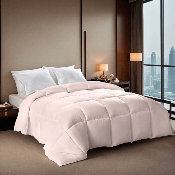 D01027HJ6T7 Pink Oversized Plump Thick Duvet - Enhanced Warmth with Skin-Friendly Comfort