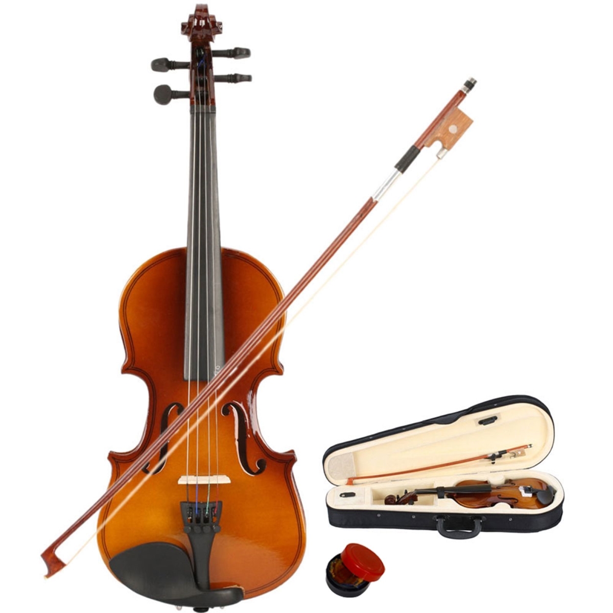 D0102H9ML4A 0.125 Size Acoustic Violin Case - Bow Rosin, Natural