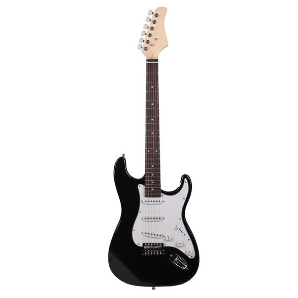 D0102HGZ7VY Rosewood Fingerboard Electric Guitar - Black & White