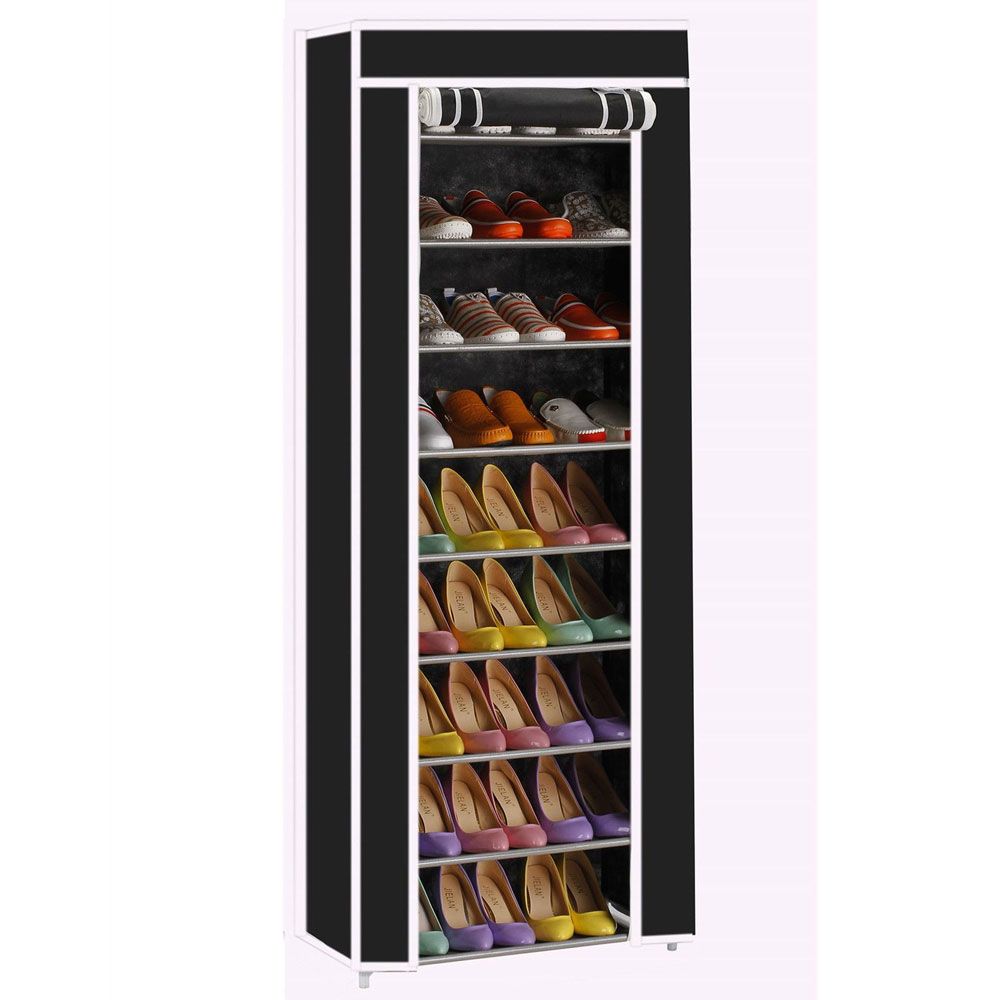 D0102HH0KKW 10-Layer 9 Grid Shoe Rack-Shelf Storage Closet Organizer Cabinet, Multi Color