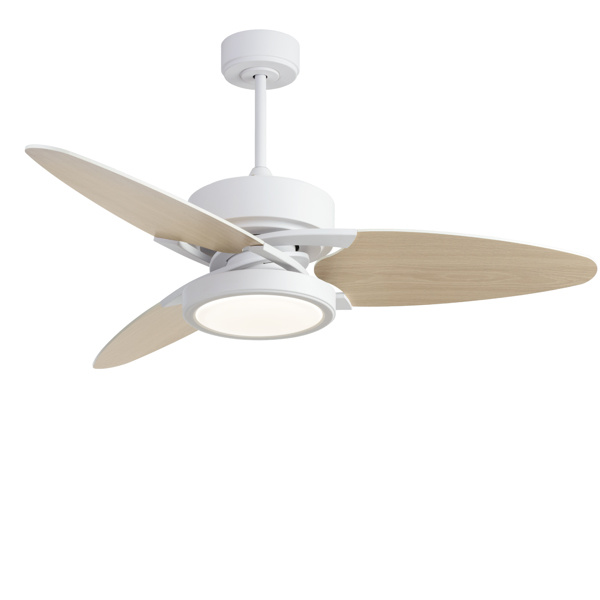 D0102HQMKDU 52 in. Light Pro LED Indoor White Smart Ceiling Fan with Remote Control