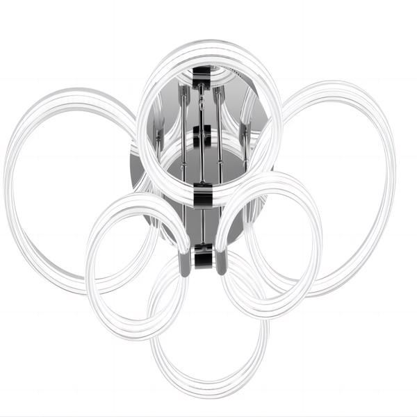 D0102HQMKQ7 Modern 6-Ring LED Flush Mount Ceiling Light - Dimmable Acrylic-Fixture with Remote Control