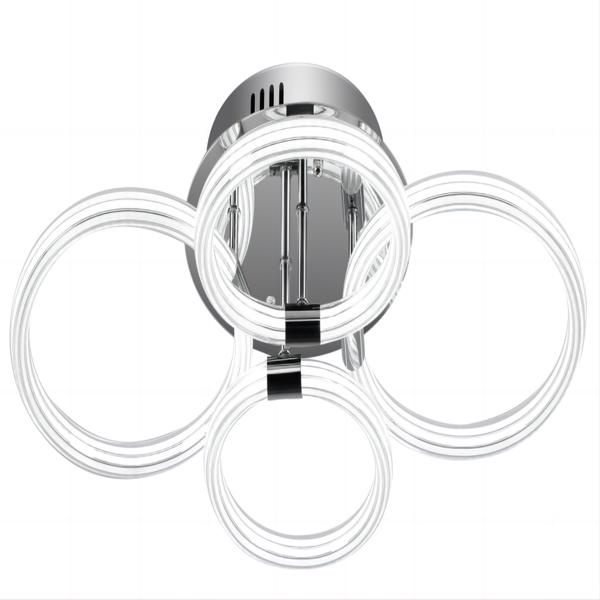 D0102HQMKXU Modern 6-Ring LED Flush Mount Ceiling Light - Dimmable Acrylic Fixture with Remote Control