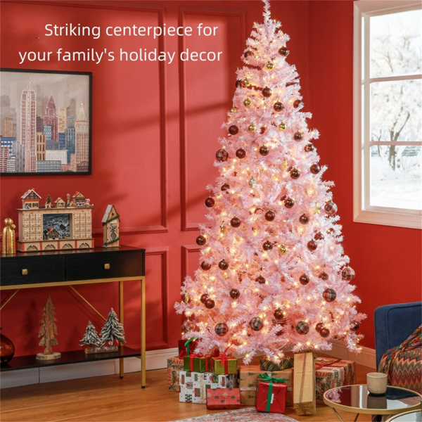 D0102HQN61A 7.5 ft. Christmas Tree - Pink & Warm White