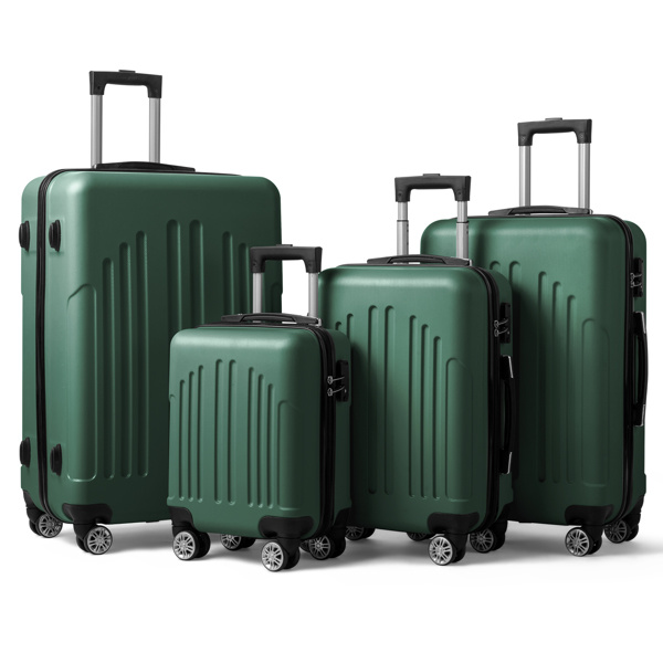 D0102HQNY2W FCH Curved Vertical Stripe 4-in-1 Trolley Case - Retro Green