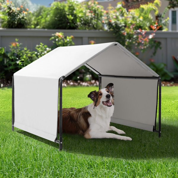 D0102X3G88W 4 x 4 x 3.3 ft. Dog Tent, Gray - Large