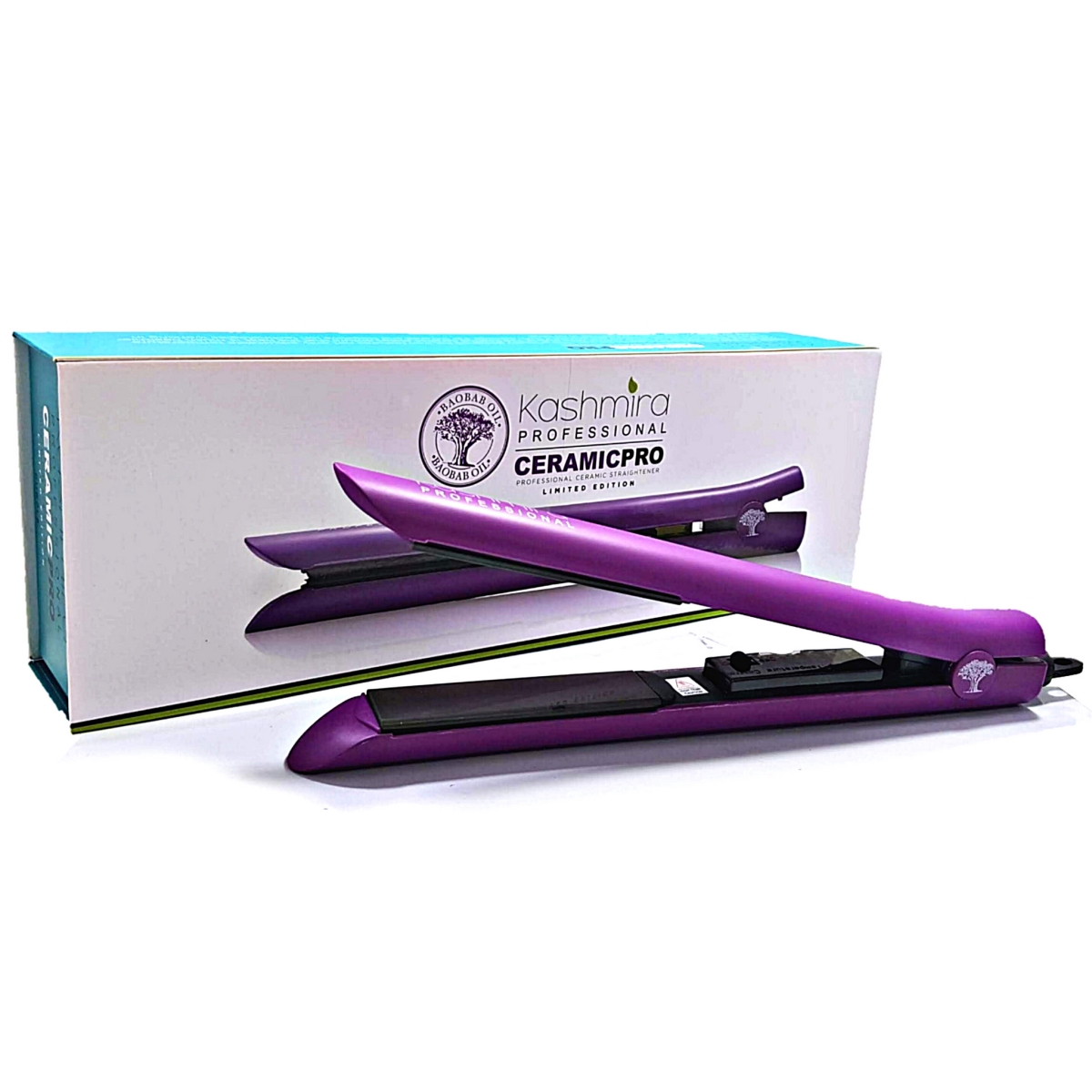 KASHCRPROPUR-436T 1 in. Ceramic Pro Infrared & Ionic Technology Flat Iron - Purple