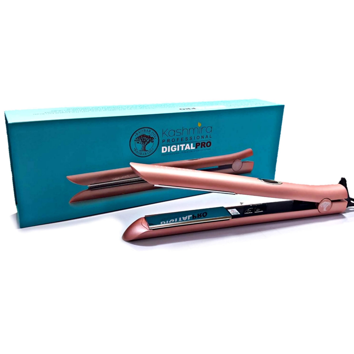 KASHDIGIRG-436T 1 in. Digital Pro Titanium Variable Temperature Flat Iron - Rose Gold