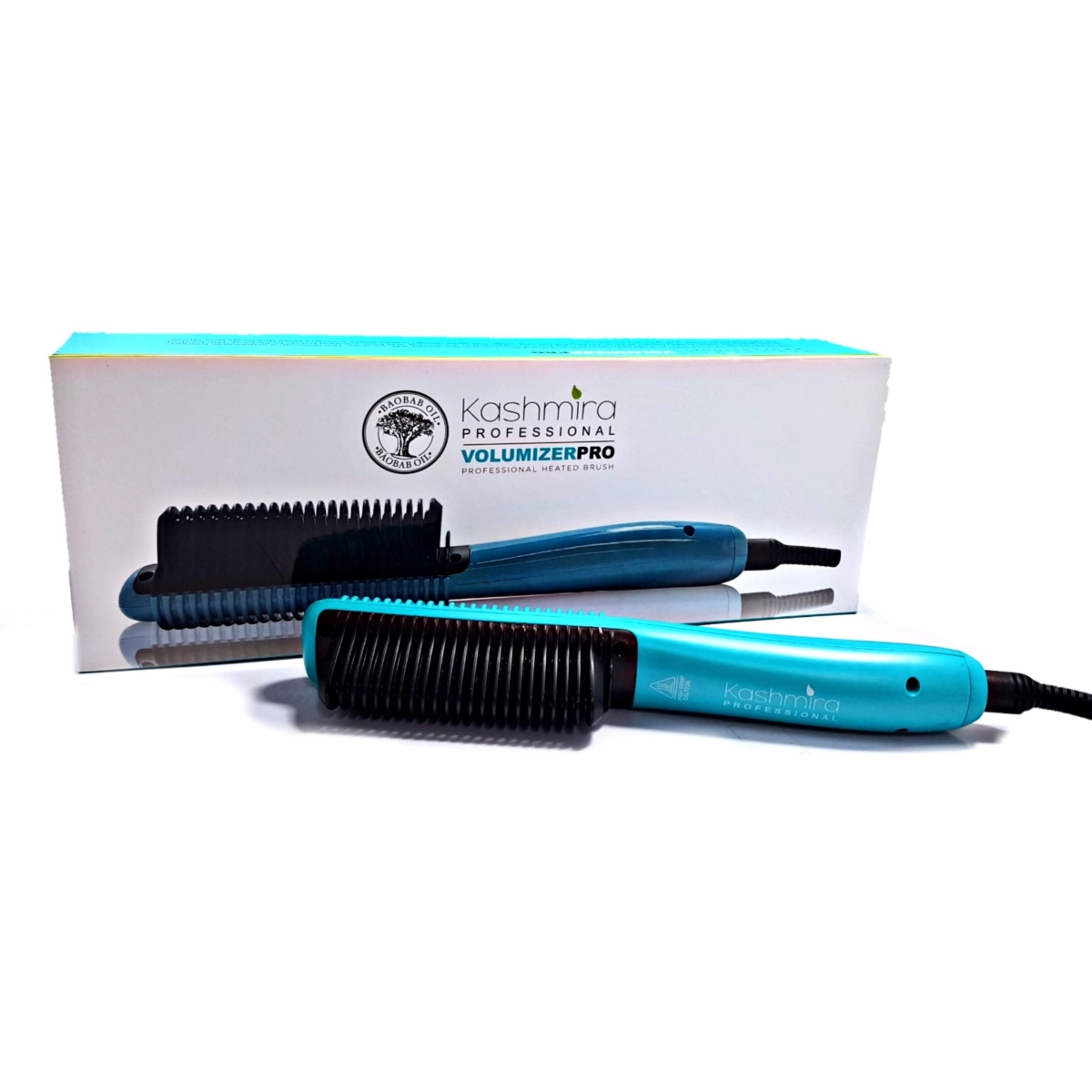 KASHBBHBTURQ-436T Volumizer Pro Ionic Ceramic Comb Plated Heated Brush - Turquoise