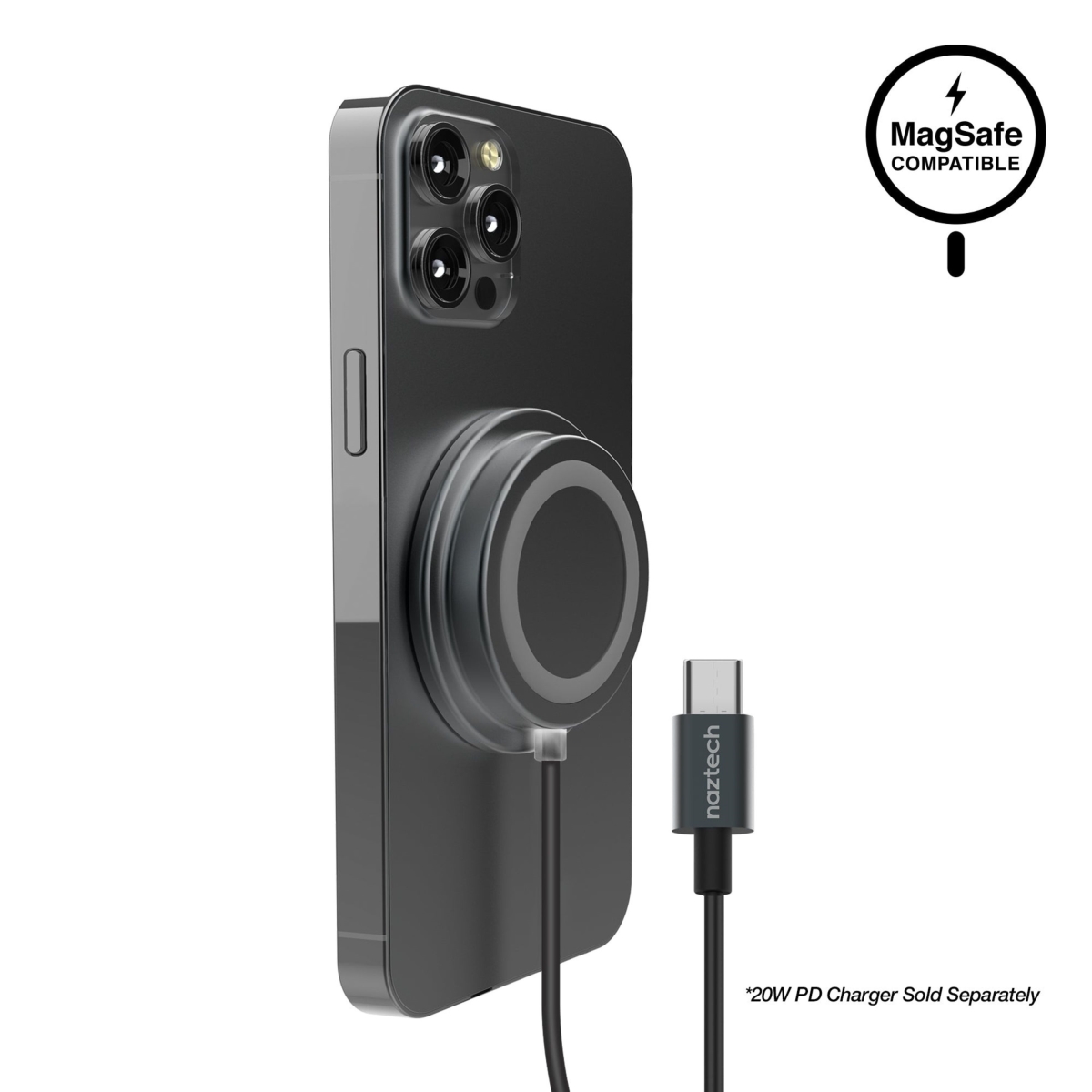 NZT-15438-HYP Alloy Magnetic 15W Wireless Fast Charger - Black