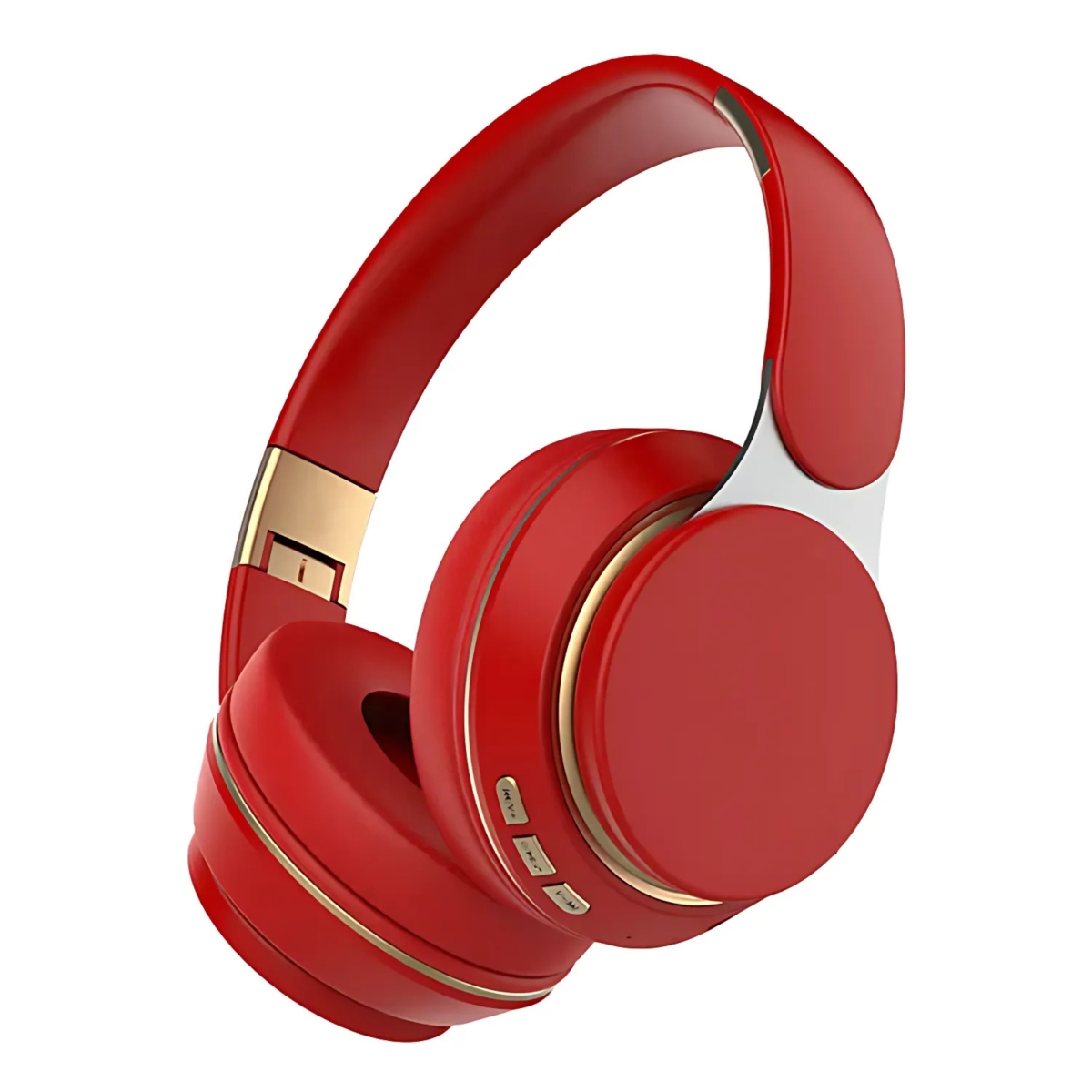 KNR-E-1038-RED Wireless Over-Ear Headphones Bluetooth 5.0 Headset with 10-Hour Playtime - Red