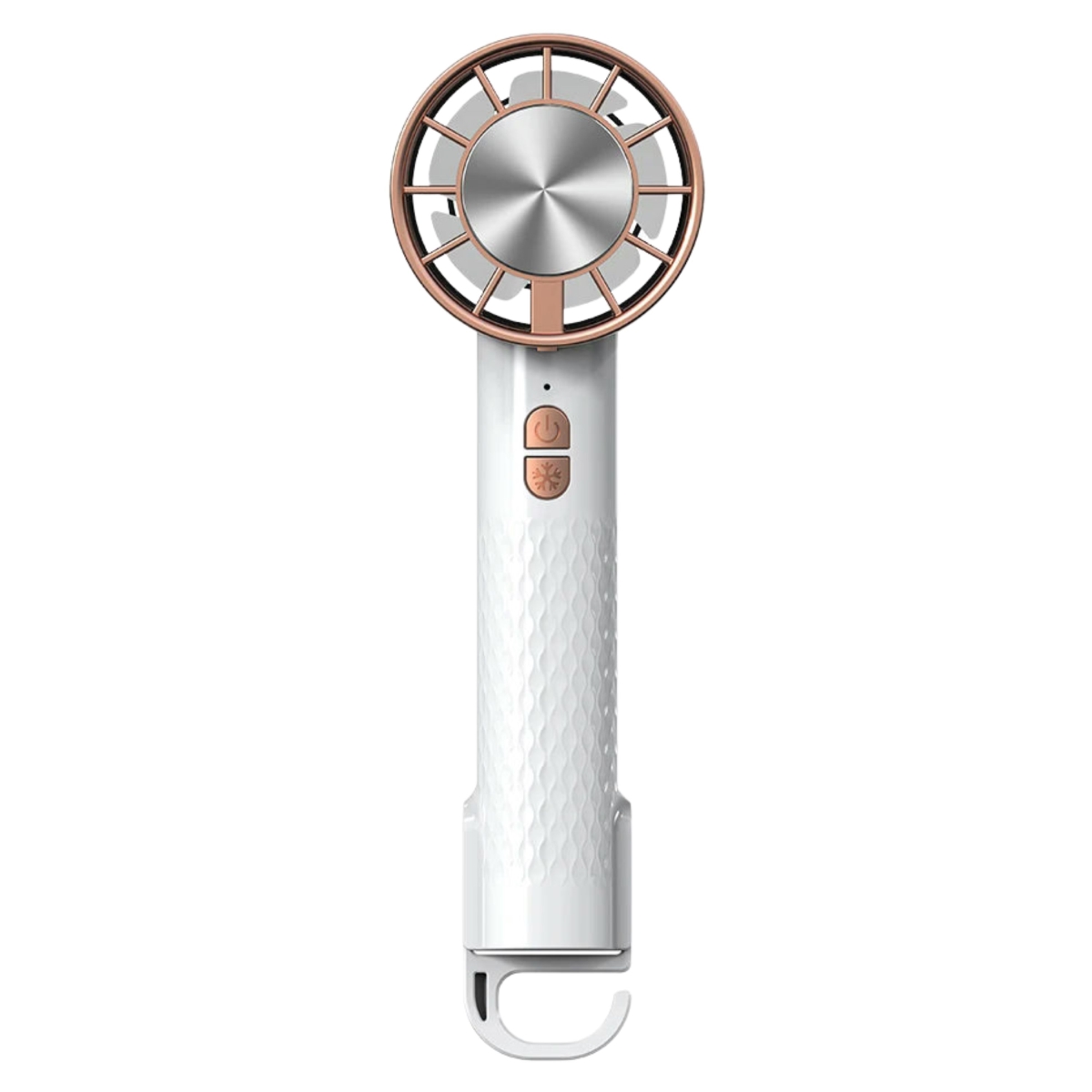 KNR-E-1039-WHT Mini Portable Neck Fan with USB Rechargeable 2000mAh Desktop & Travel Air Cooler - White