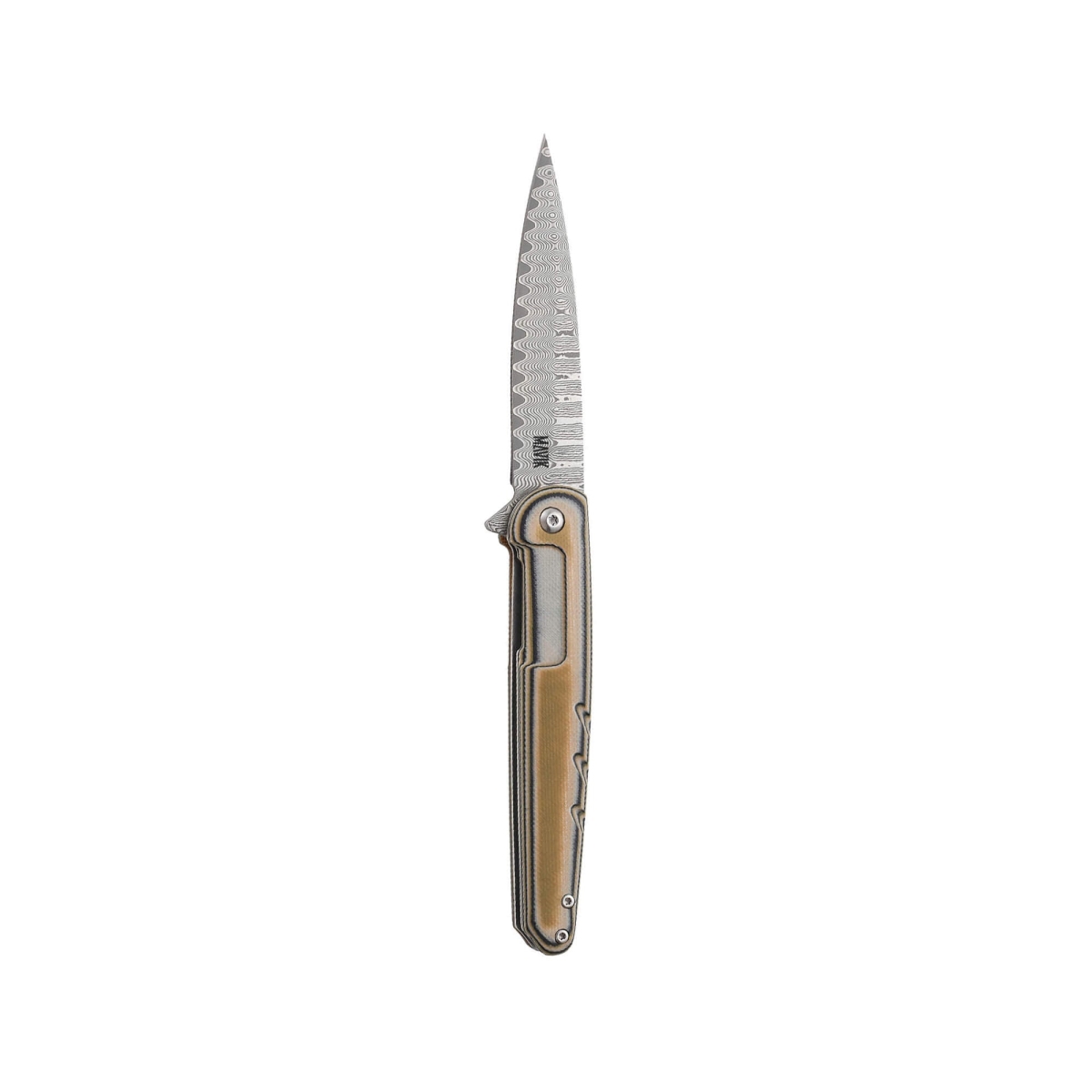 MVK-AX-102 G10 Steel Alicer Folding Knife - Brown & Silver