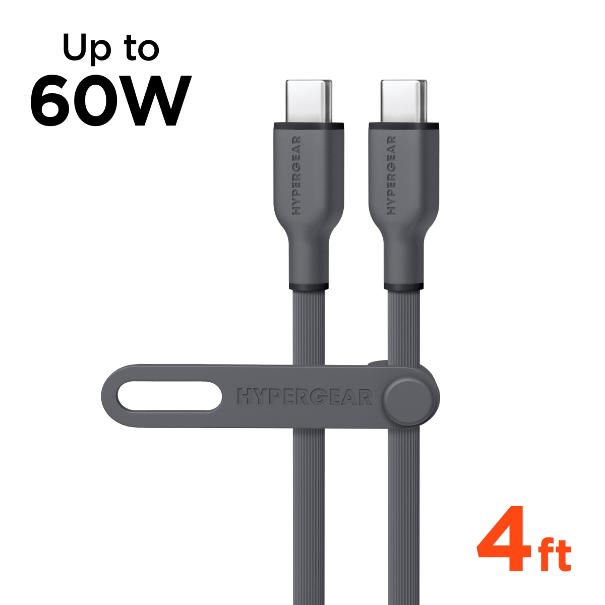 HPG-15992-HYP 4 ft. Flexi PRO USB-C to USB-C Cable - Gray