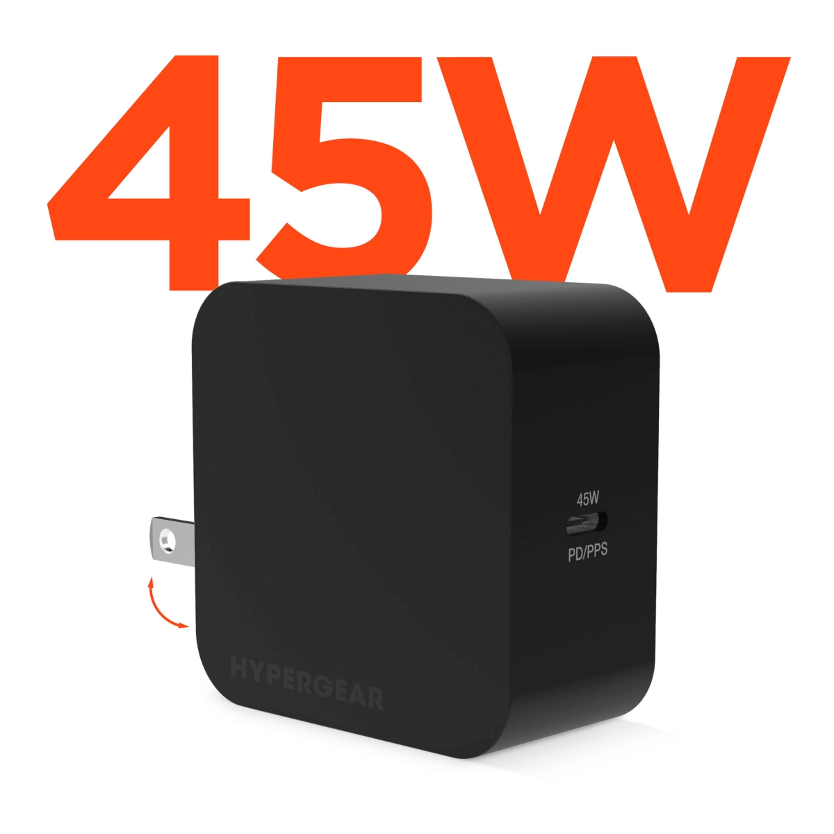 HPG-15700-HYP PD45W USB-C Wall Charger, Black