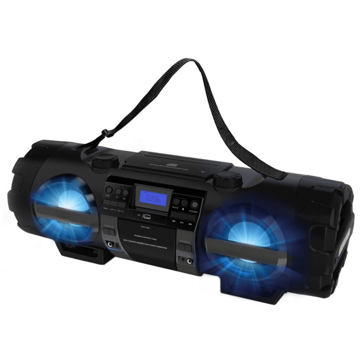 EMR-EPB-3001-EM Dual Subwoofer Bluetooth Boombox - Black