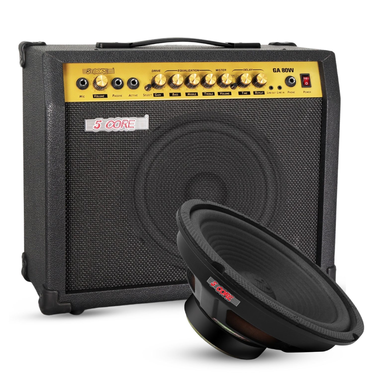 D01027R10XX 8 in Guitar Amp Woofer Replacement Speaker 100W 4 Ohm for Electric Guitar Cabinets  Black