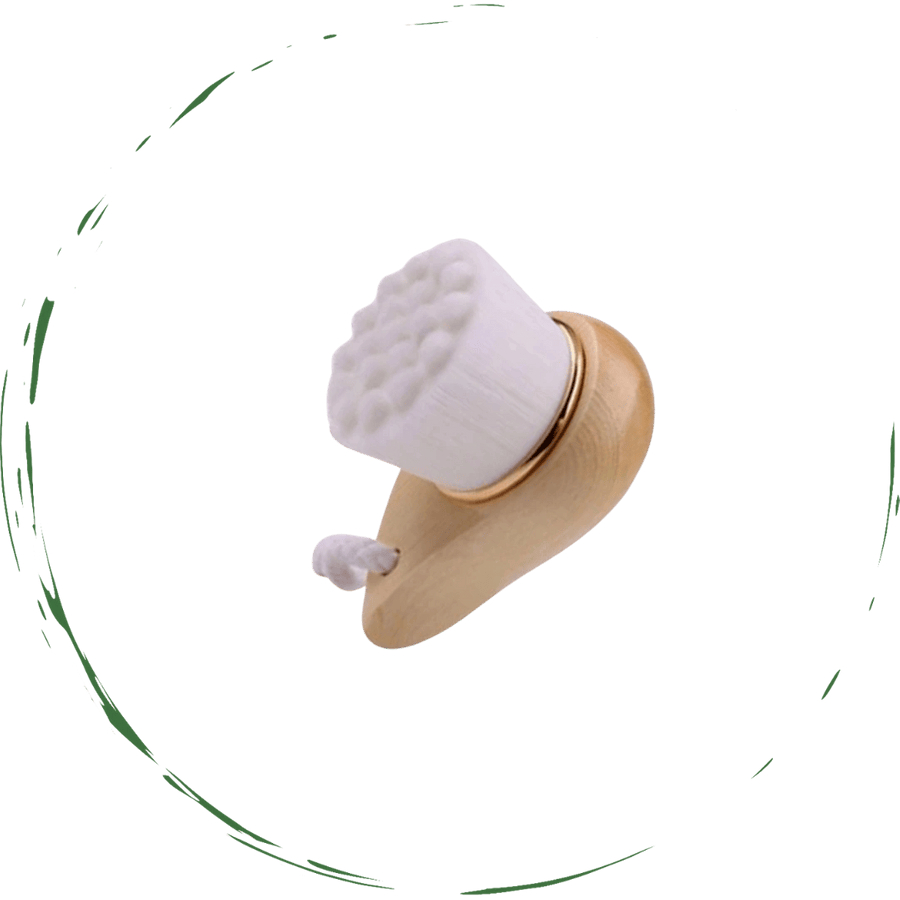 D0102HEYU6G Facial Brush Bamboo Handle - Brown