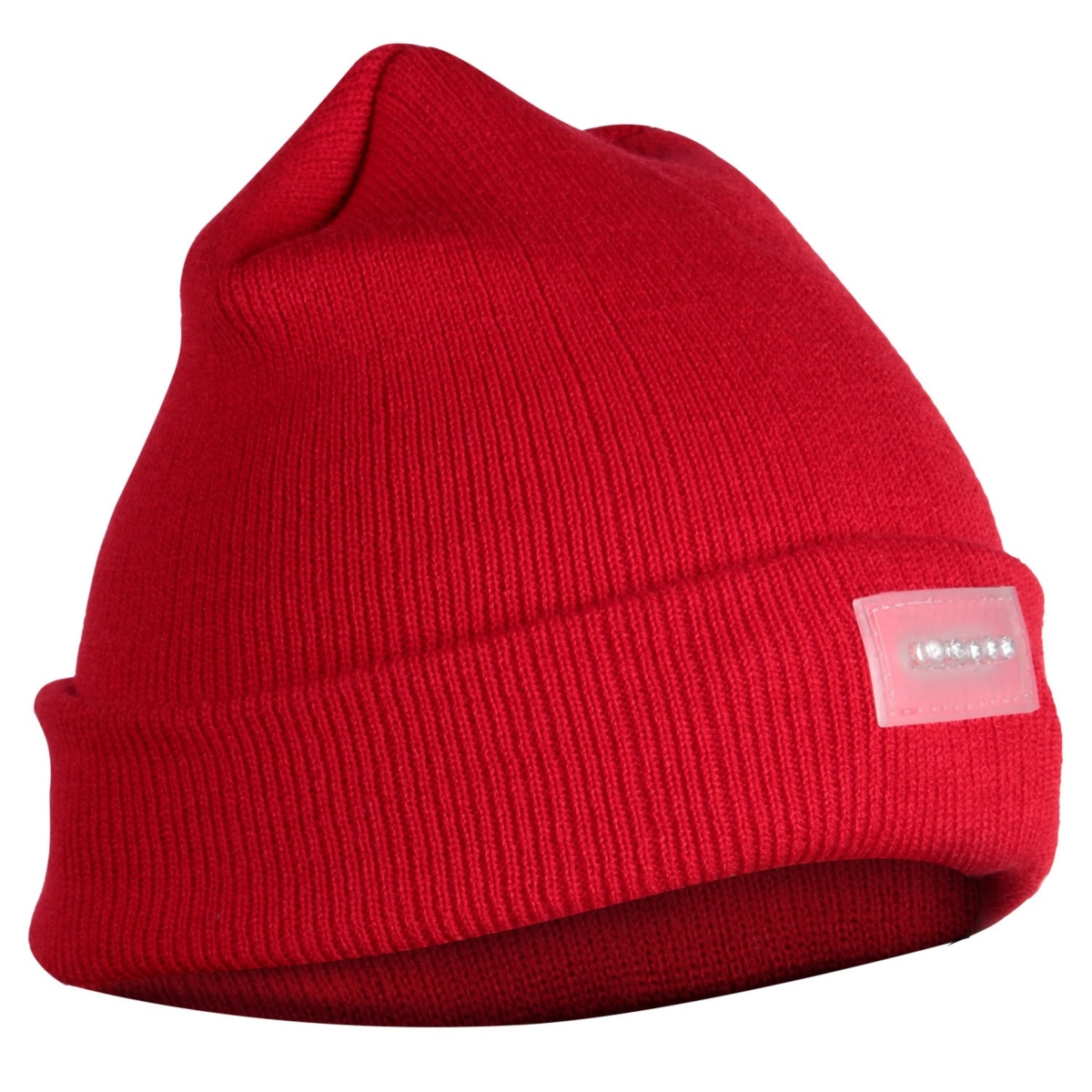 FFF-Red-GPCT800 Unisex 5 LED Knitted Beanie Winter Warm Hat Camping Jogging Running Cap Headlamp, Red