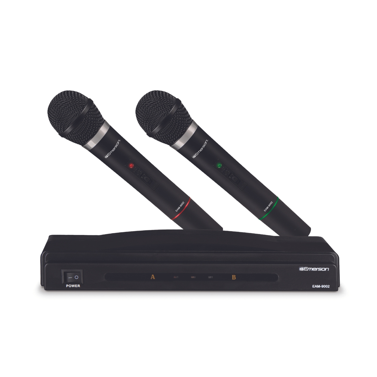EMR-EAM-9002-EM Professional Dual Microphone Kit with Wireless Transmitter, Black