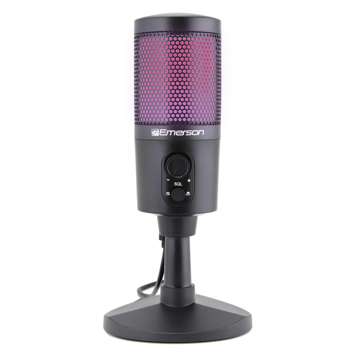 EMR-EAM-9050-EM USB Gaming & Streaming Microphone with RGB Lighting - Black