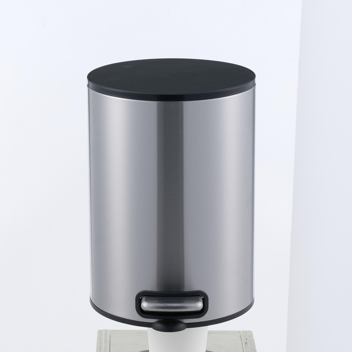 D0102X3KHFG 5 Liter Stainless Steel Kitchen Trash Can, Steel Gray