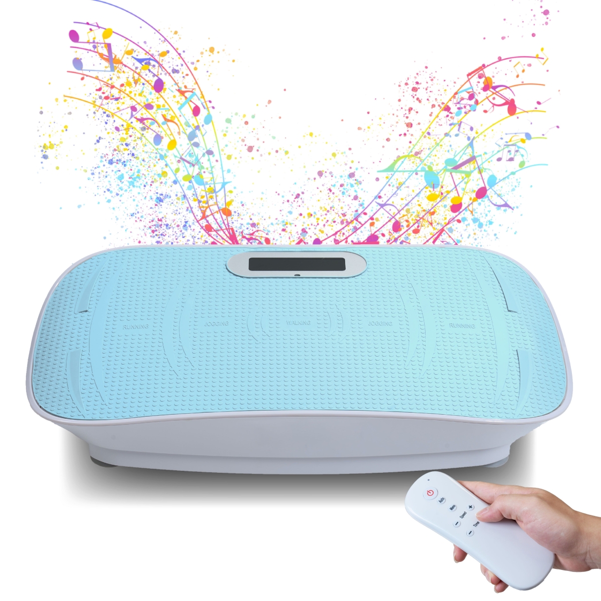 D0102XUTASV Full Body Vibration Platform Crazy Fitness Massage 10-Frequency Weight Loss & Fat Burner Shaking Machine for Unisex - Blue