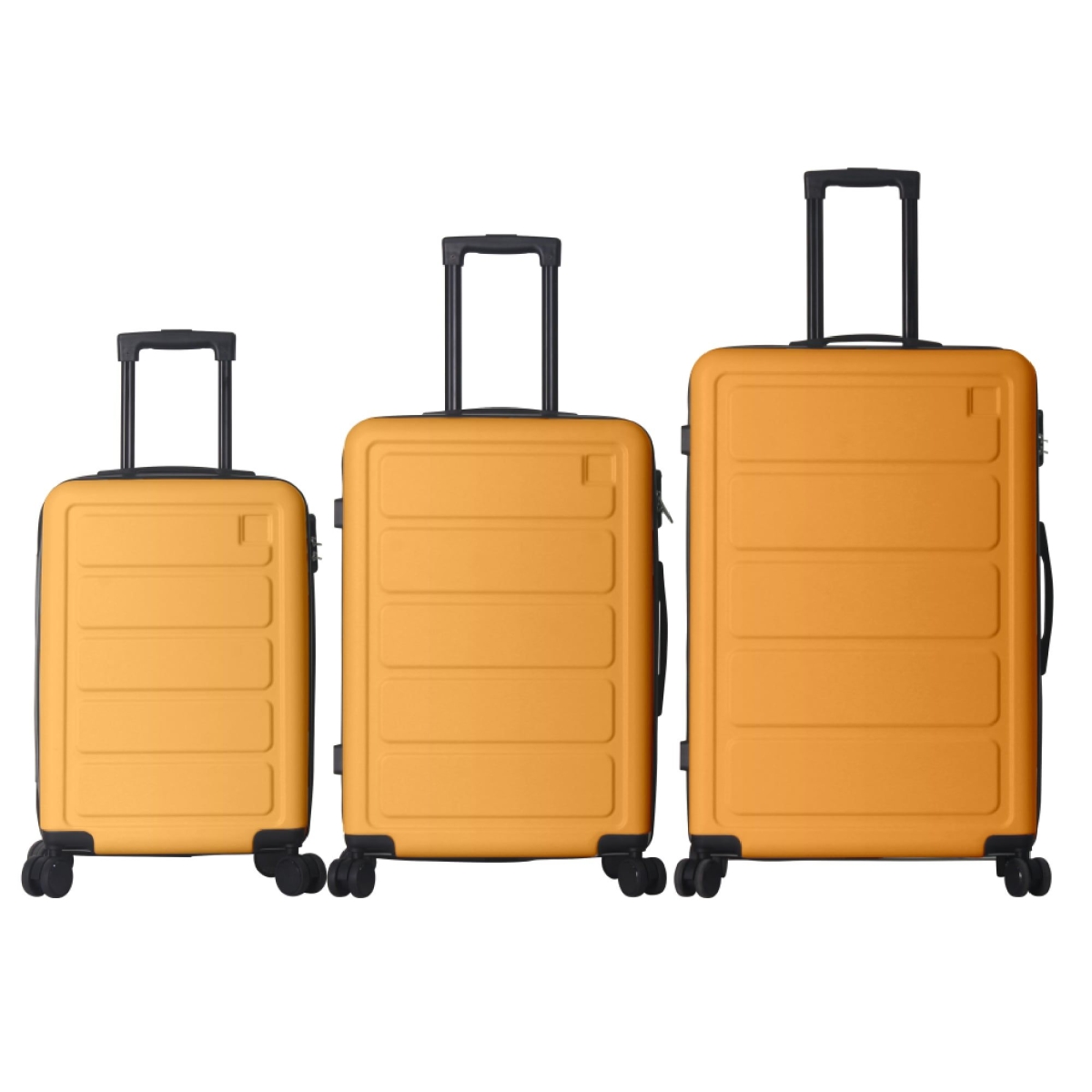 Luggage Sets with 20 in., 24 in. & 28 in. ABS Hard-shell Luggage, Lightweight Durable Spinner Wheels Suitcase, Yellow - 3 Piece
