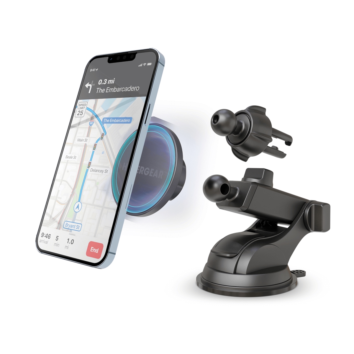 HPG-15701-HYP 3.6 to 5.1 in. MagGrip MagSafe Phone Mount Kit - Black