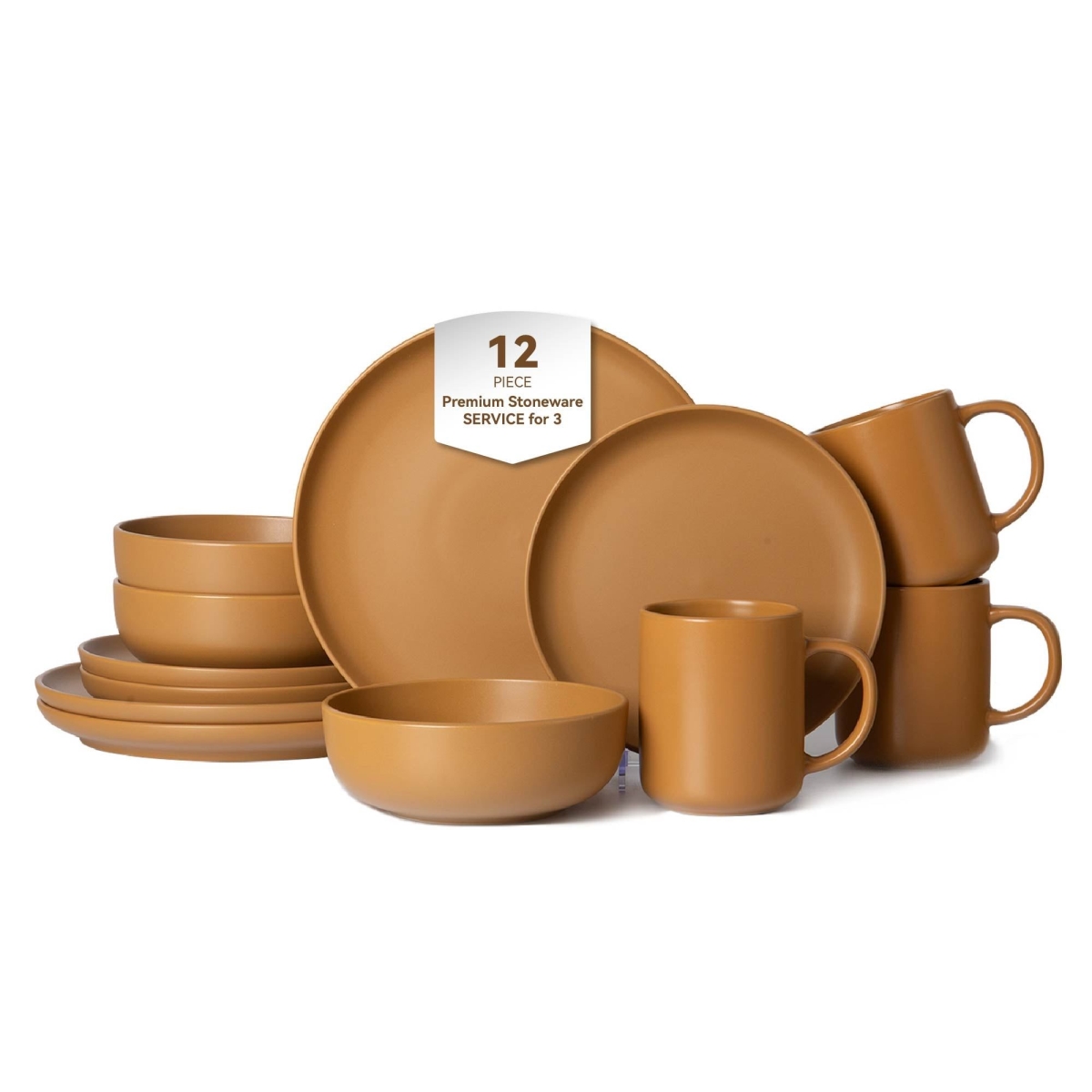 D01027XTDIP 12 Piece Sto are Dinnerware Sets with Mugs for 3 - Orange