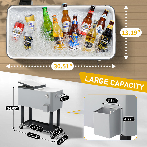 D0102X3KXFW 80 qt. Iron Spray Cooler with Shelf