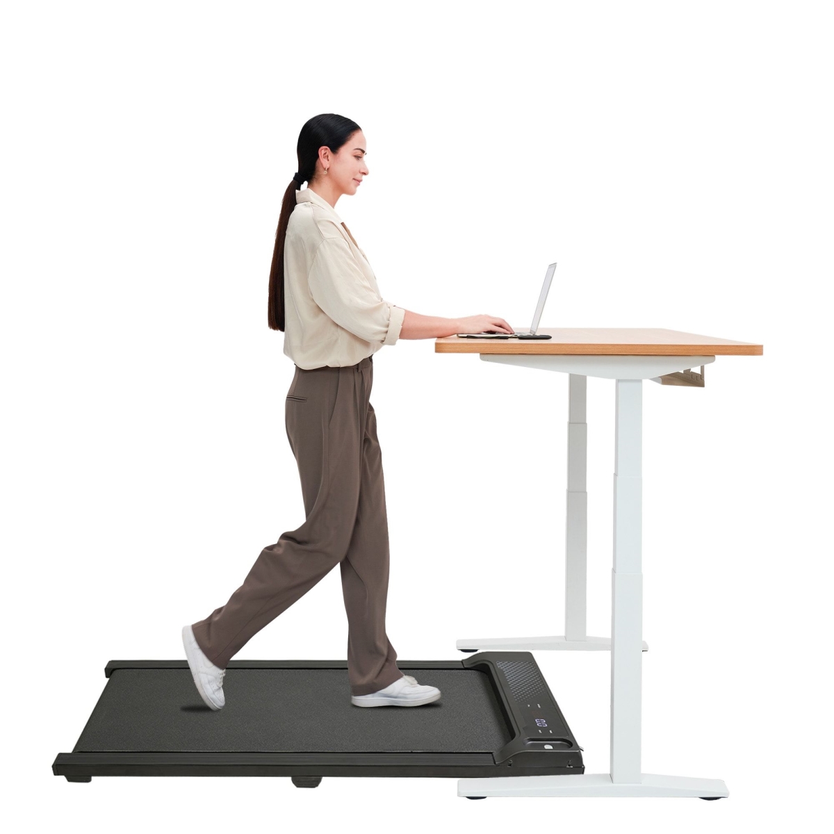 D01027X4KYJ Under Desk Treadmill with Incline, Walking Pad - 242 lbs Weight Capacity, LED Display, 1.0-6.0km-h - Black