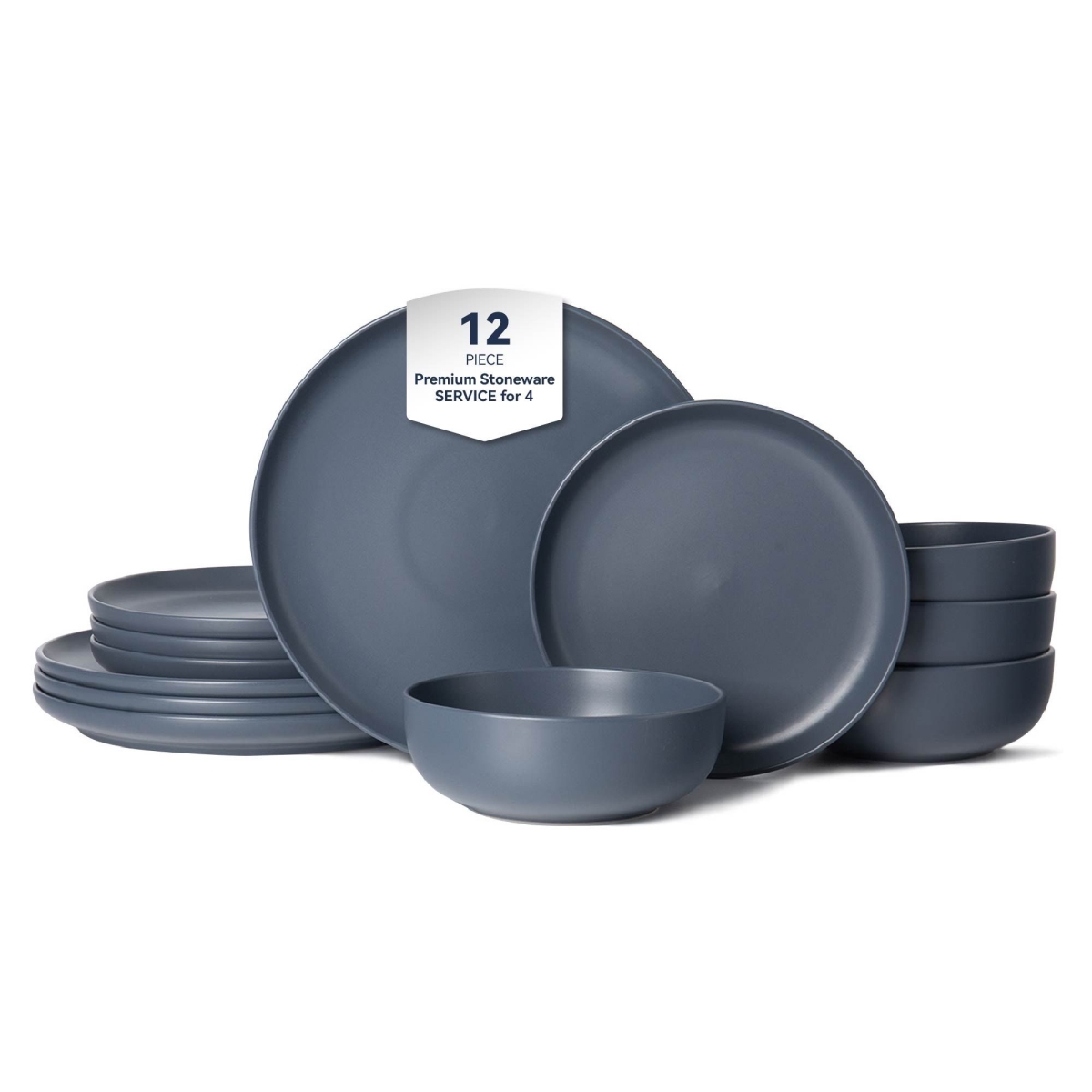 D01027XFJ98 12 Piece Sto are Dinner-Plates Bowls Sets for 4 - Blue