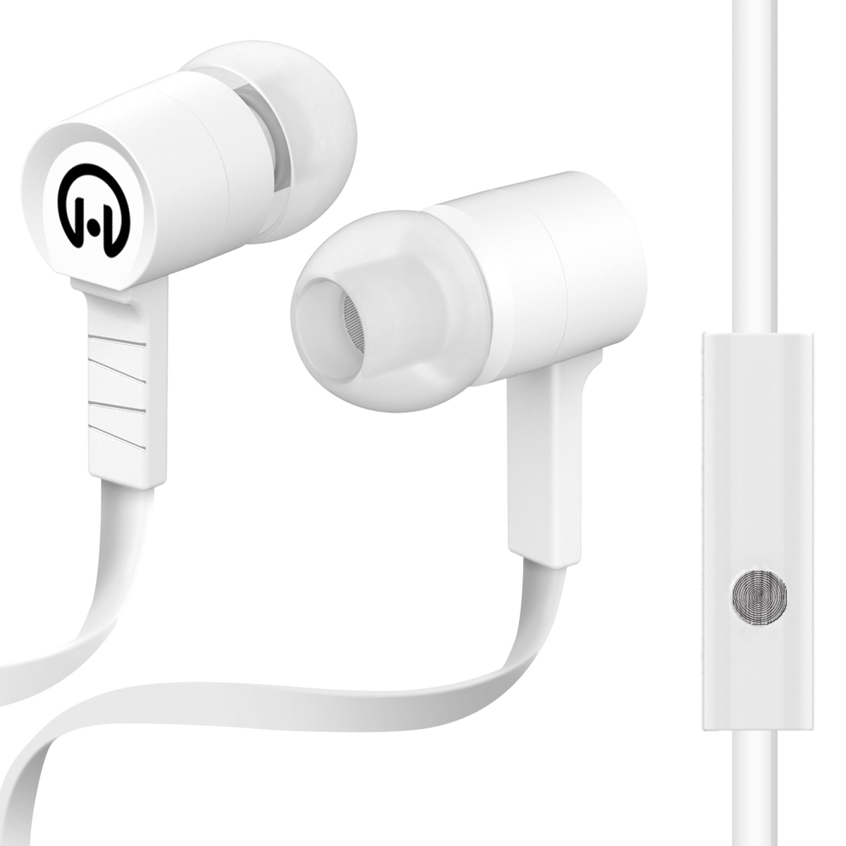HPG-14633-HYP White Low Ryder Earphones with 3.5 mm Mic