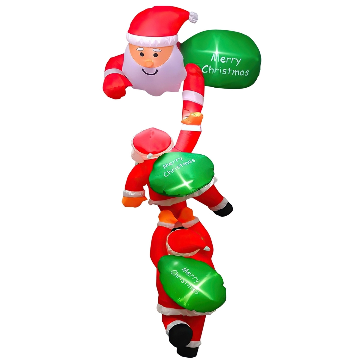 FFF-GPCT5537 8 ft. Climbing Inflatable Santa Claus with Light Hanging Blow Up Christmas Inflatable Indoor Outdoor Christmas Decorations - Multi Color