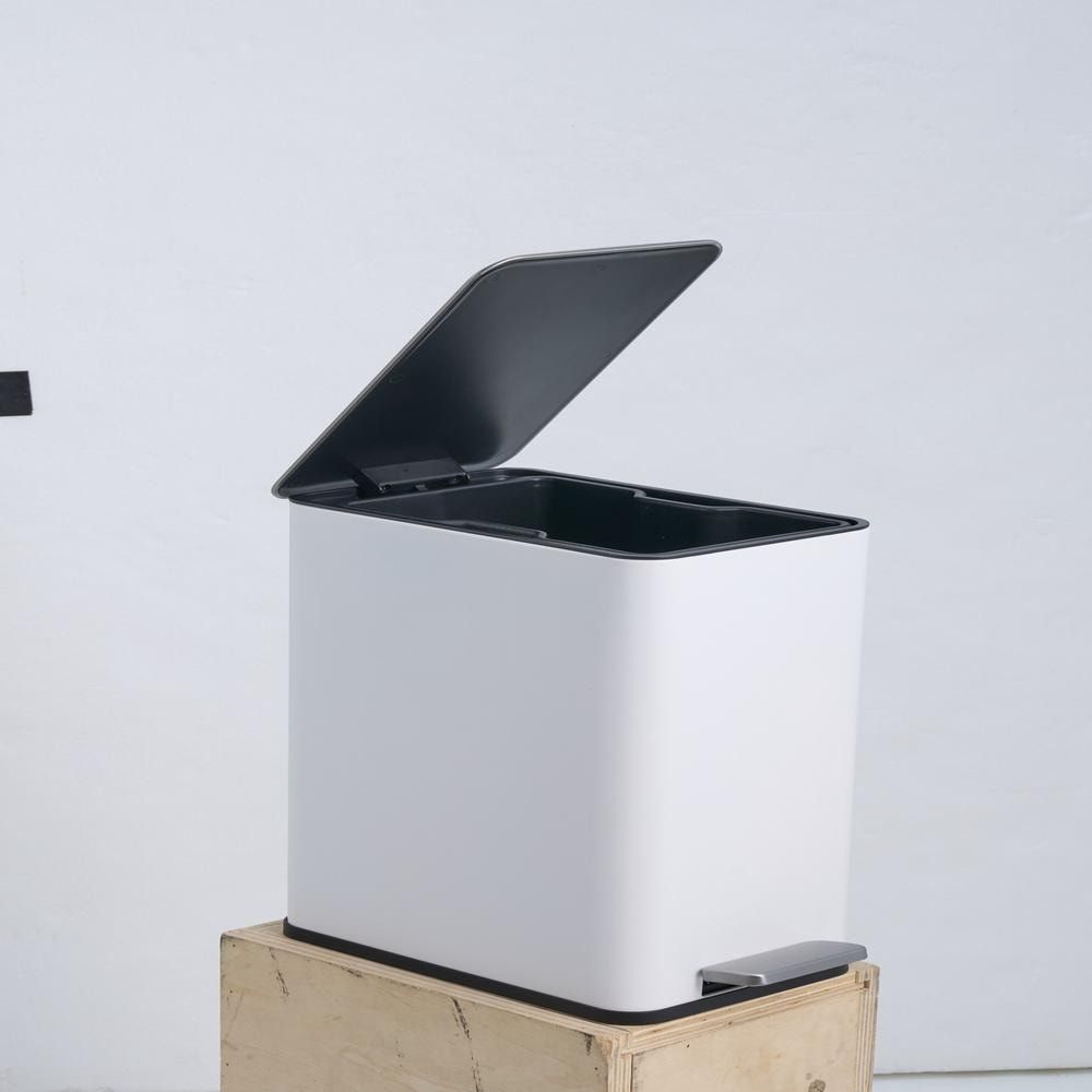 D0102X3KHT7 10 Liter Stainless Steel Kitchen Trash Can, Antique White