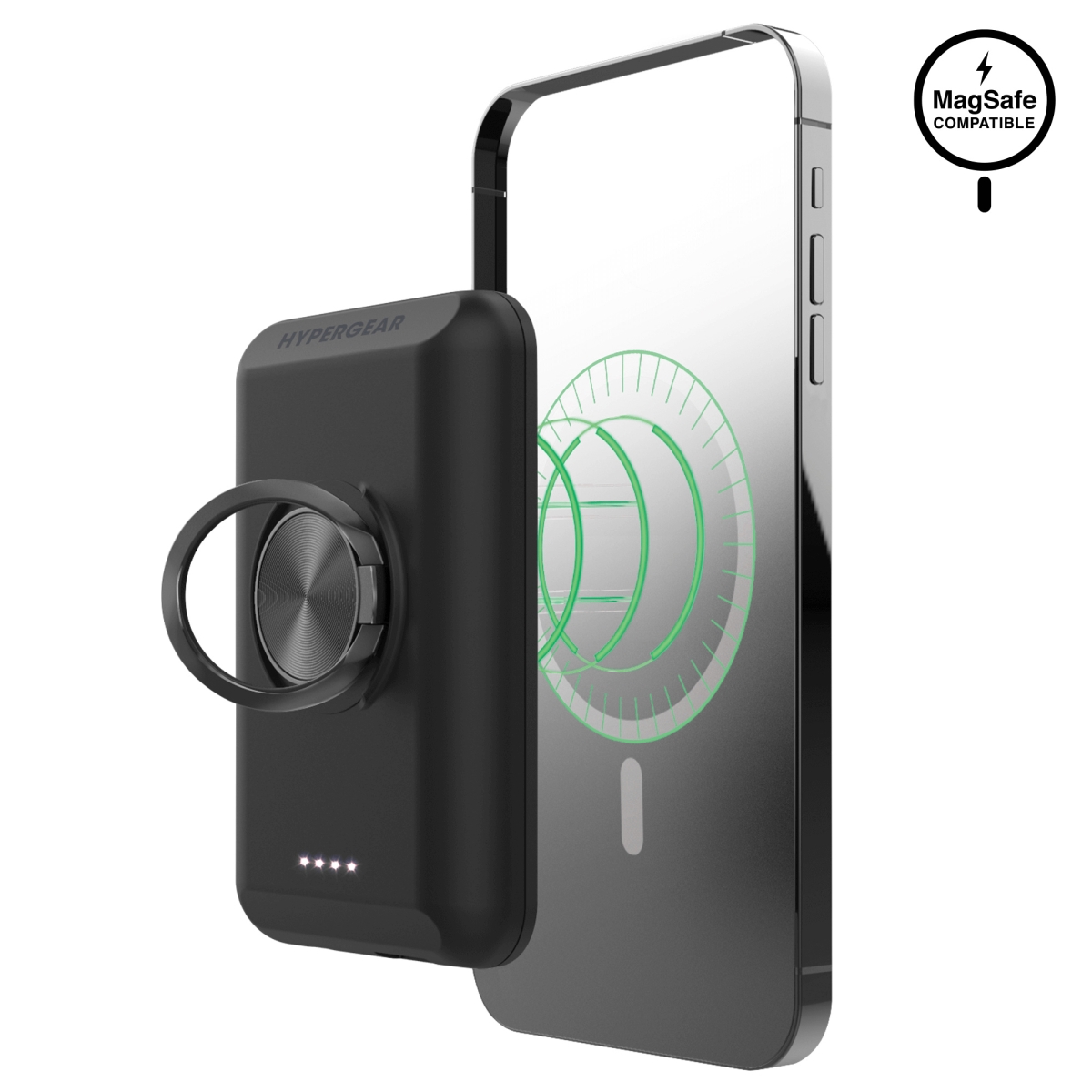 HPG-15455-HYP 5000mAh Magnetic Wireless Power Bank - Black