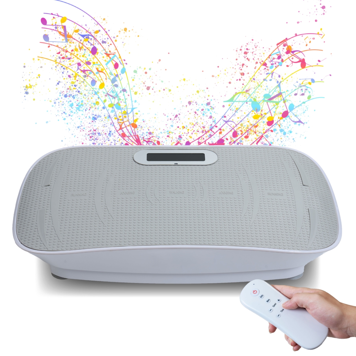 D0102XUTAIA Full Body Vibration Platform Crazy Fitness Massage 10-Frequency Weight Loss & Fat Burner Shaking Machine for Unisex - Gray