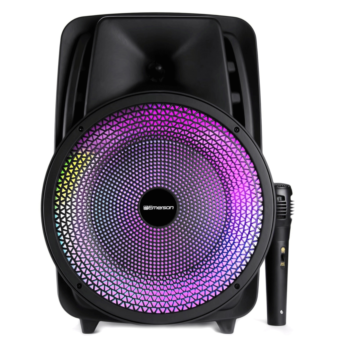 EMR-EDS-8000-EM Portable 8 in. Bluetooth Party Speaker with Disco Light & Stand - Black
