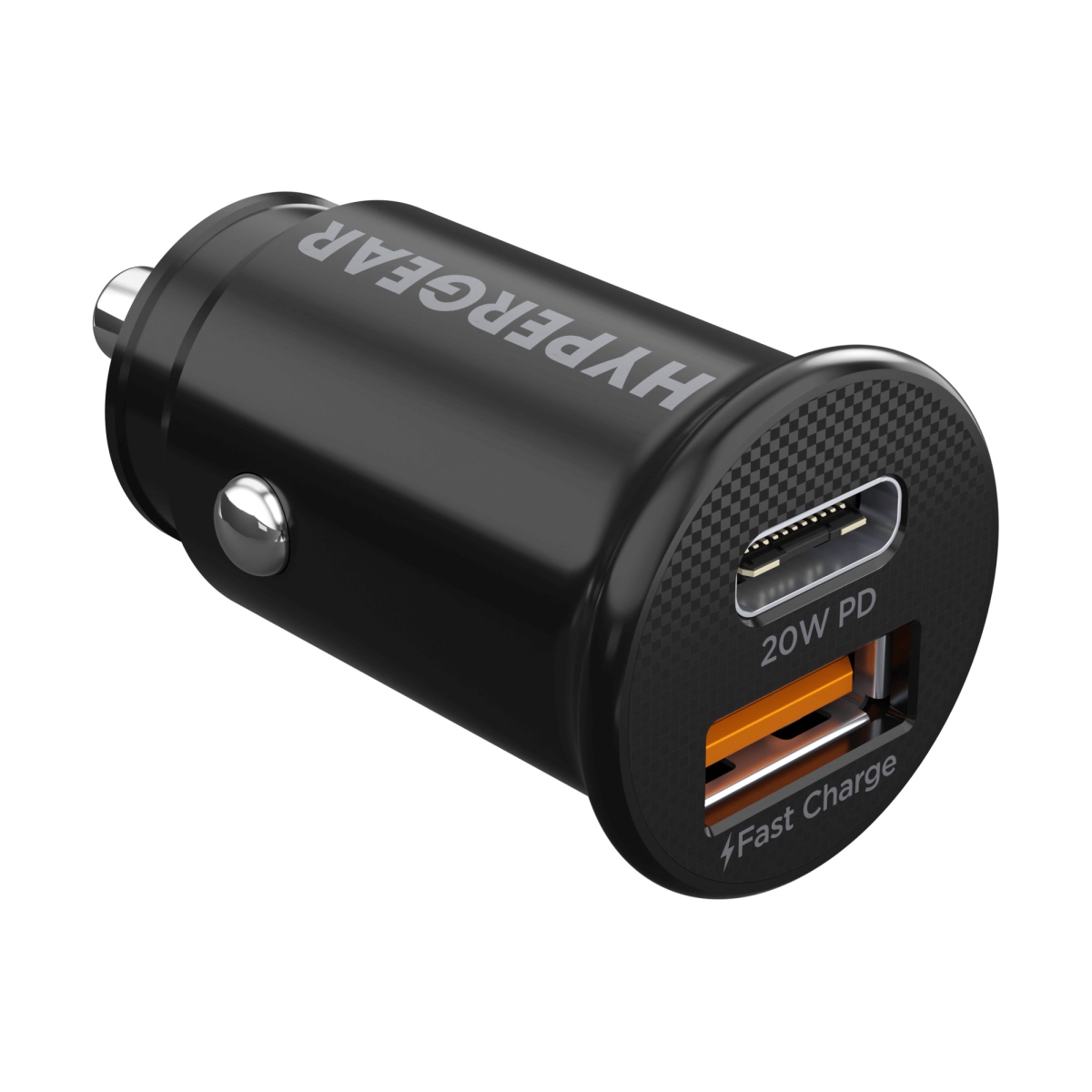 HPG-15650-HYP Mini 20W USB-C PD Plus 18W USB Fast Car Charger - Black
