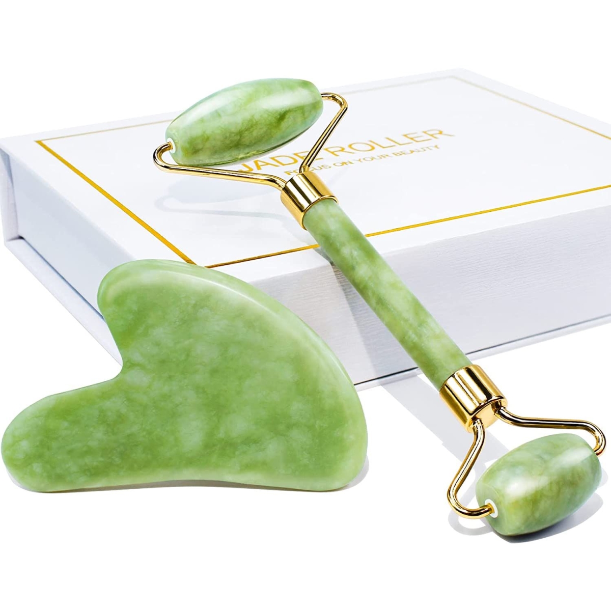 D0102H5XL4X Jade Roller & Gua Sha Gift Box, Green