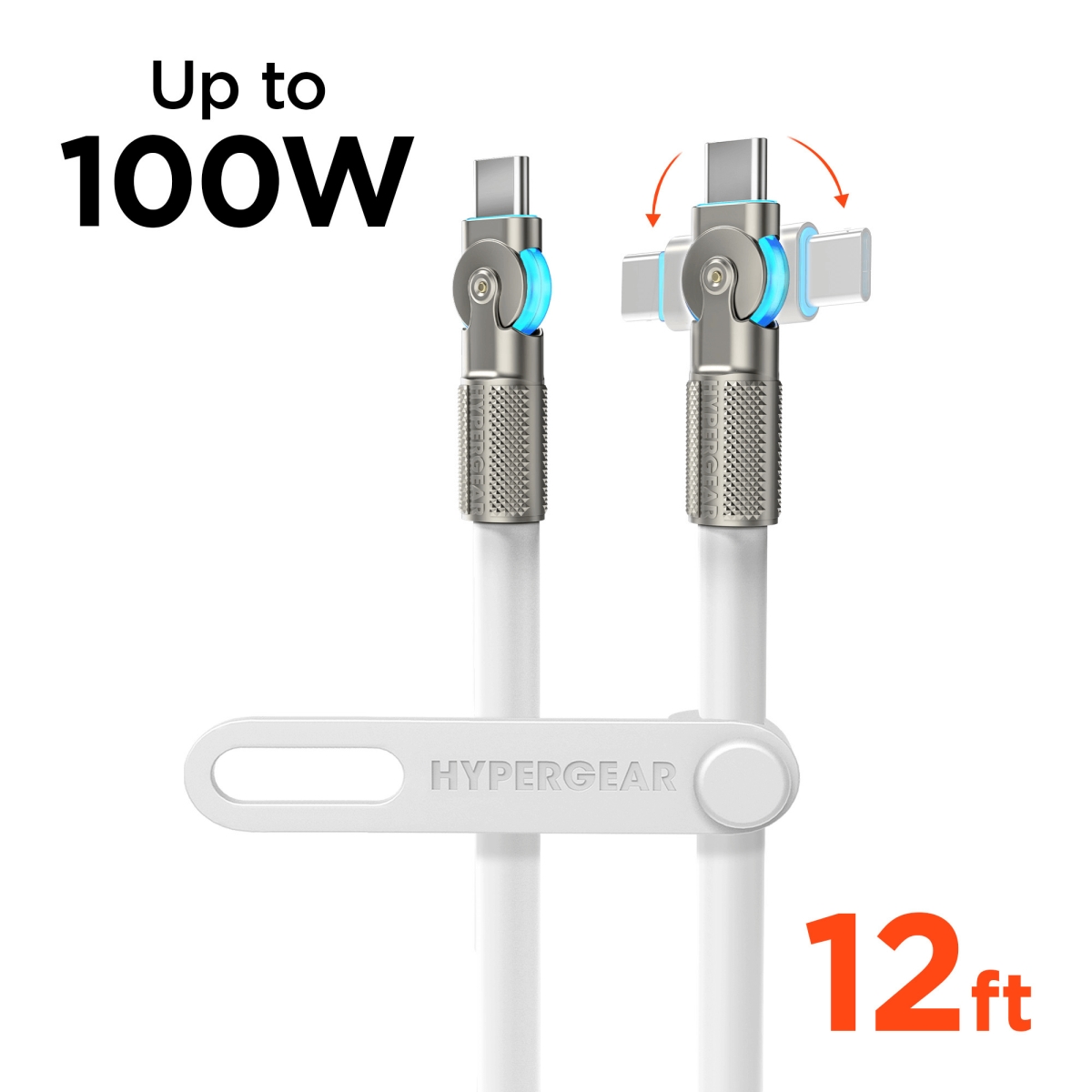 HPG-16226-HYP 12 ft. Chunky180 100W USB-C to USB-C Rugged Fast Charge Cable, White