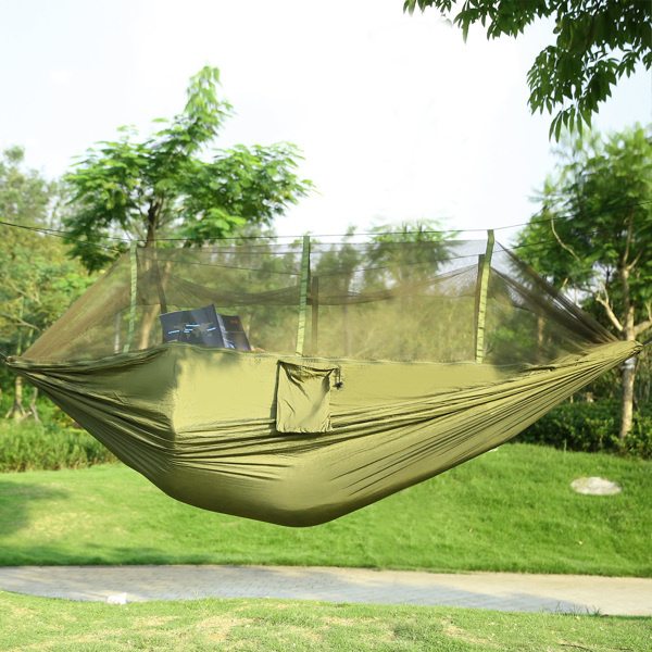 D0102HQZRGU Portable Double Camping Hammock with 600 lbs Load 2-Persons Hammock - Mosquito Net Outdoor Hiking