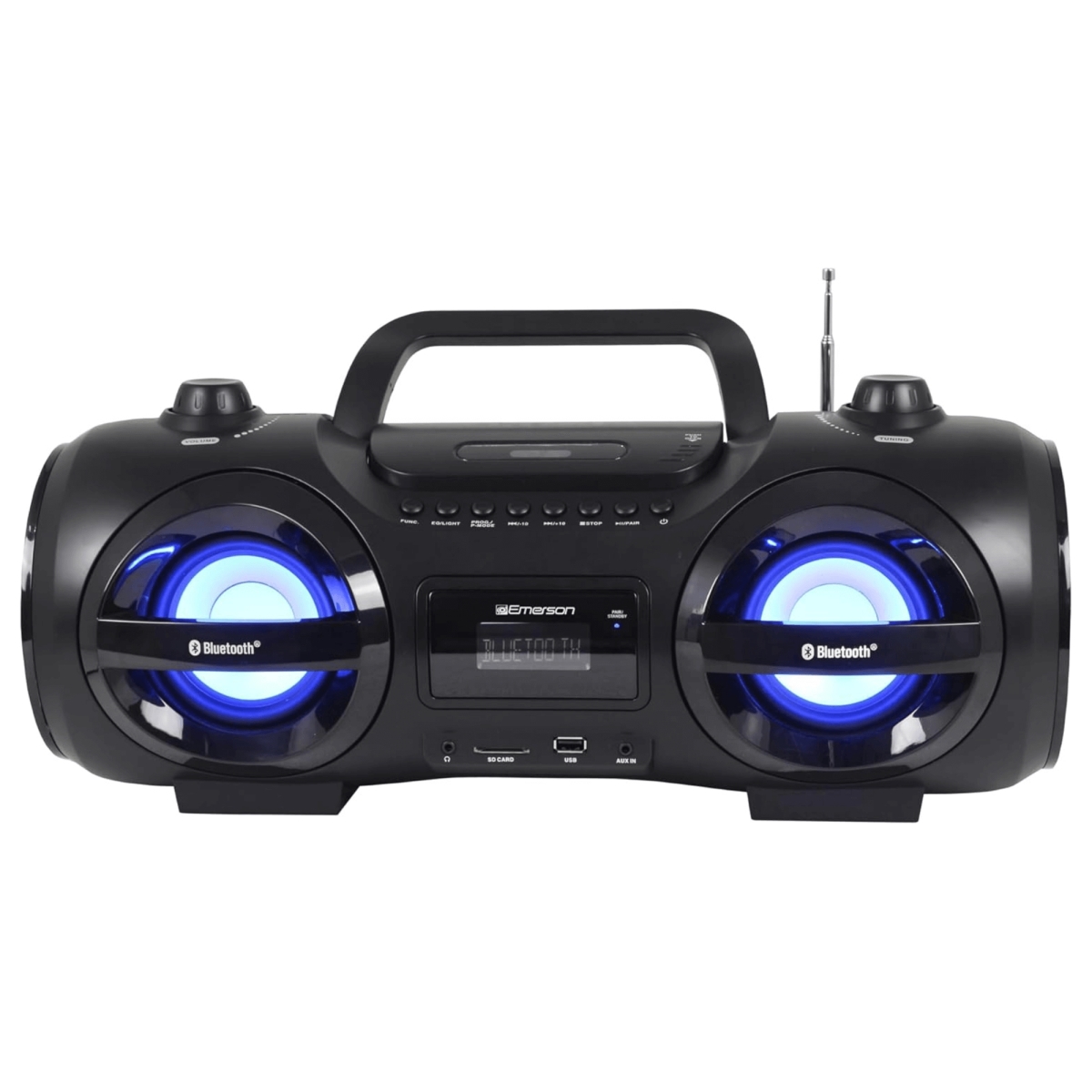 EMR-EPB-3005-EM Retro Portable CD Boombox - Black